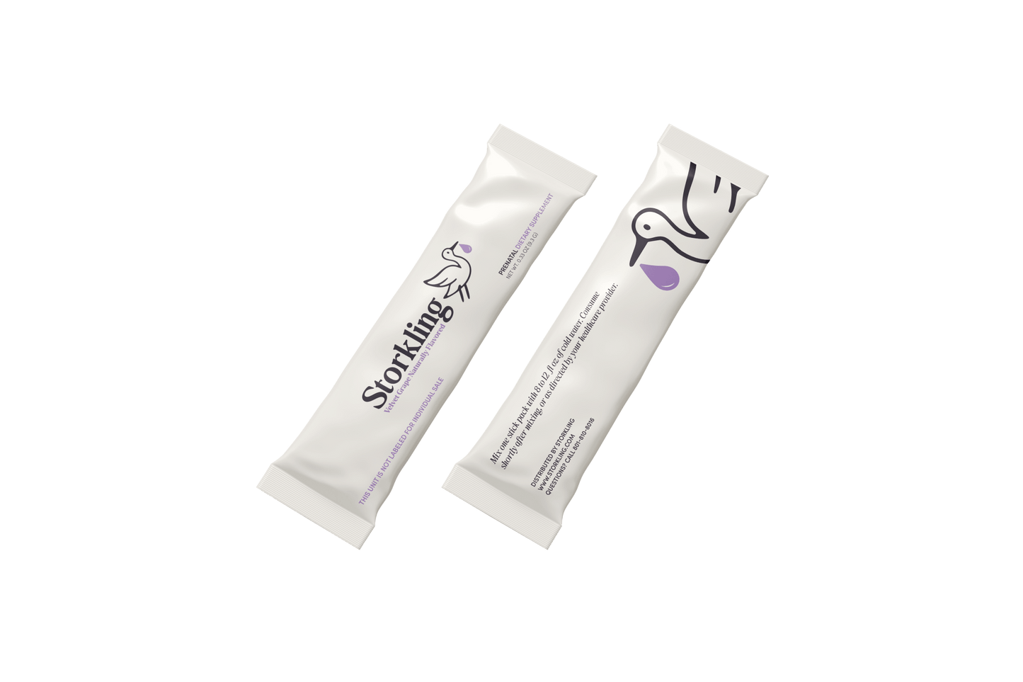 Storkling Prenatal Drink Mix Refill Pouch – Velvet Grape (30 Servings) - Storkling