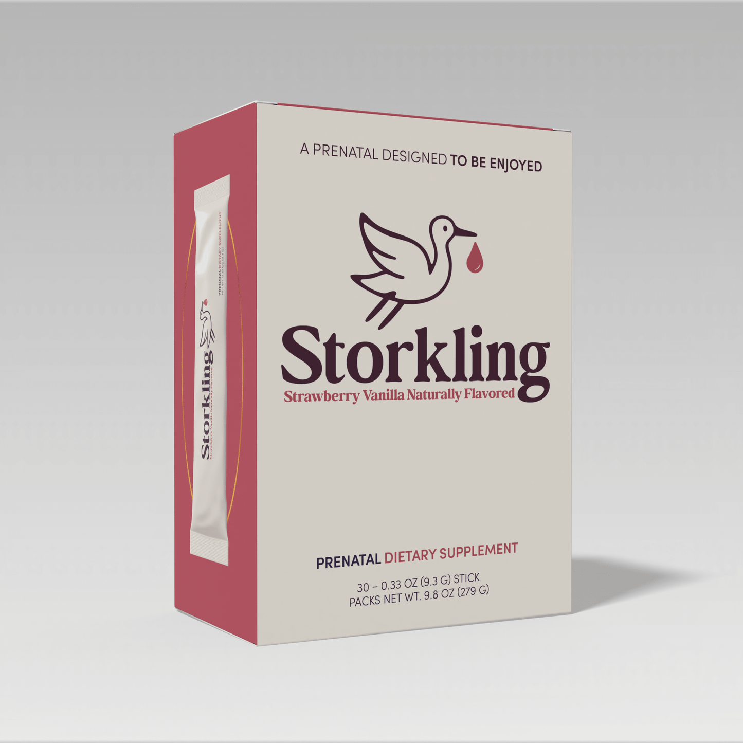 Storkling Prenatal Drink Mix – Strawberry Vanilla (30 Servings) - Storkling